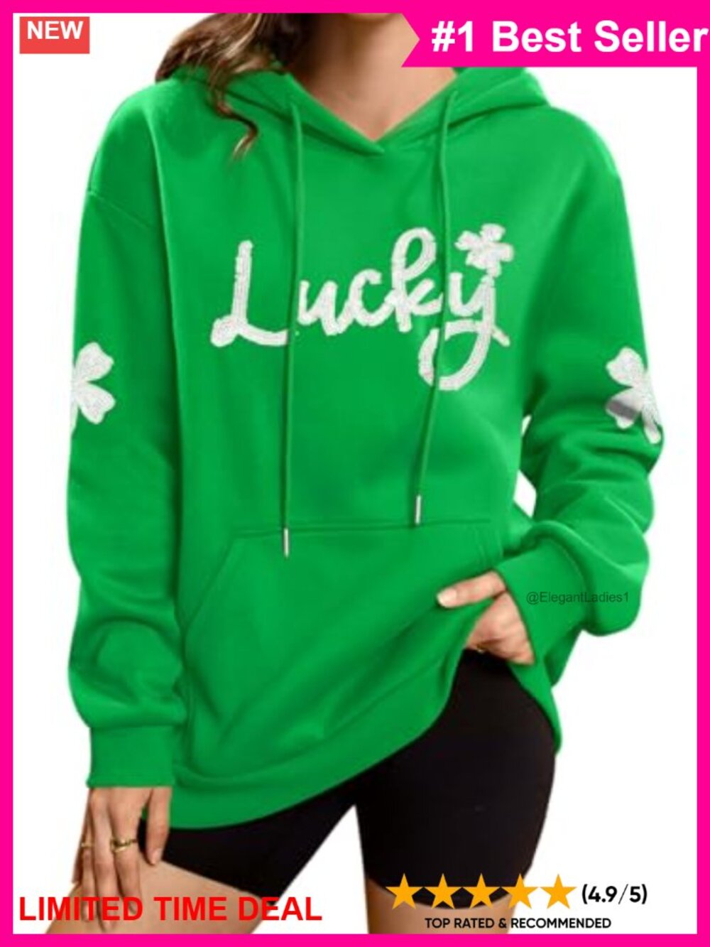 Women St Patricks Day Hoodie Sweatshirt Oversized Crewneck Pullover